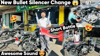 New Bullet Standard 350 Silencer Change 😱 | *Short Bottle* 😍 Awesome Sound
