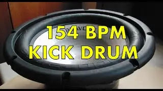 154 BPM Kick Drum Metronome, 154BPM Bass Drum Thump, 4 on the Floor Kick, 154 Beats Per Minute Bombo