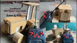 How to make  remote control￼ mini Tactor use cardboard  and Dc motor मिनी टैक्टर घर पर कैसे बनाए 
