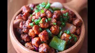 Chilli soya recipe - soyabean chilli recipe - chilli soya chunk recipe - soya chilli recipe
