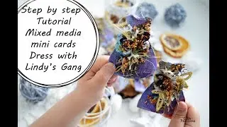 МК открытки-мини платья|Step by step Tutorial Mixed Media mini cards_Dress by Ragozina Olga