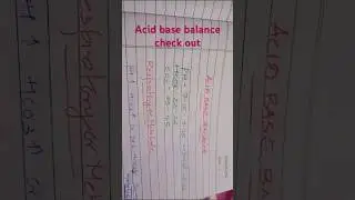 Acid base balance#blood #ABG values#nursingstudents ✍️✍️💥