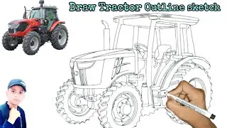How to draw 🗣️John Deere tractor👈outline sketchstep by step arttutorial#John Deere tractor#video🎖️🎖️