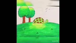 Easy drawing Tortoise scenery