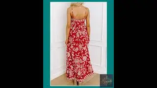 Floral Printed Spaghetti Strap Empire Waist Maxi Dress