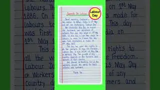 Speech On International Labour Day/Speech On Labour Day/ Speech On Worker's Day/Labour Day  Speech l