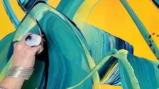 Abstract acrylic painting Realtime - fluid art - Abstract brushwork  large canvas #abstractpainting
