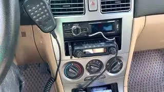 Ham radio mobile set up in 2005 Forester