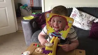 Jack and Ollie demonstrating Pie Face game
