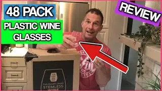 48 Pack Plastic Stemless Wine Glasses Disposable 12 Oz Clear Plastic Wine Cups Shatterproof
