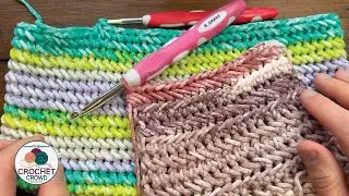 Left Hand: 4 Different Types of Crochet Linked Herringbone Stitch Concepts