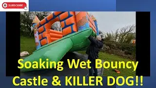 Bouncy Castle full of water & KILLER DOG! #bouncycastle #funnyvideo #dogs