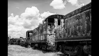 Photographing a Rail Yard Full of Rusty Old Train Cars