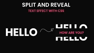 Split And Reveal Text Effect | CSS Text Animation