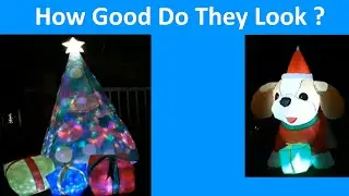 Budget Christmas Inflatables - Holiday Tree vs Puppy Dog (Test/Review/Comparison) Comin Blow Up