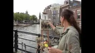 Painting in Amsterdam cityscaping by Roos Schuring painter plein air (2012)