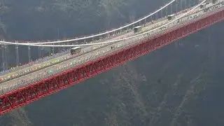 THE AIZHAI SUSPENSION BRIDGE IN CHINA!