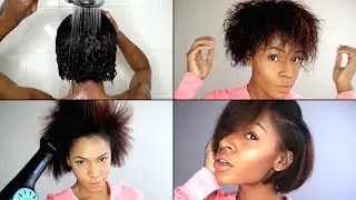 Wash, Blow Out & Flat Iron Routine for Natural Hair | VICKYLOGAN