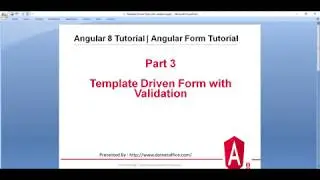 Part-3: Template Driven Form with validation | Angular Form Tutorials | Angular 8/12 Tutorials
