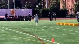 USC Pro Day Su'a Cravens Doing Drills With Help From Cody Kessler #NFLDraft