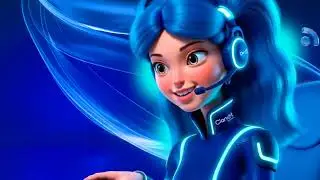 freepik  a vibrant animated character with blue hair and a   82766