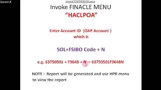 22. TO FIND BO NEW ACCOUNTS DETAILS HACLPOA & HACLINQ (TAMIL)