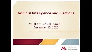 Artificial Intelligence and Elections