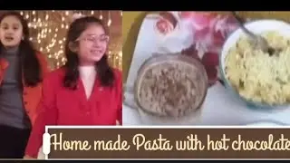 Pasta party with hot chocolate 