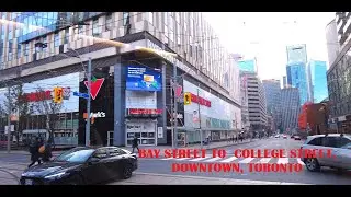 4K Streetcar trip - Bay St - College St.-Gerrard St.-River St. Downtown, Toronto
