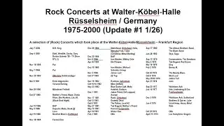 Concerts at the Walter-Köbel-Halle / Rüsselsheim 1975-2000 Update #1