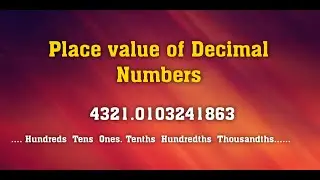Place Value Of Decimal Numbers | How To Find Place Value Of Decimal Numbers | Maths in Malayalam