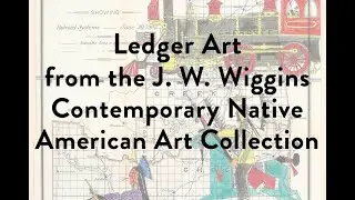 Colin installs art from the J.W. Wiggins Contemporary Native American Art Collection