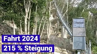 2024 ride with the special inclined elevator 65 Grad - 215 % - Gandria - Lugano - Switzerland