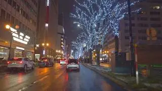 札幌駅前通（夜景イルミネーション・中島公園方面） ：国道12号・国道230号（北1条）交点～菊水旭山公園通交点 [ 札幌市 4K/60fps 車載動画 2025 環境音ドライブ]