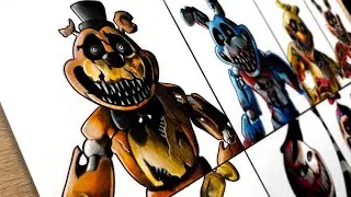 Drawing FNAF in Nightmare Critters Monster style ( Five Nights At Freddy's / Poppy Playtime 5 )