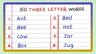 50 Three Letter Words | Three Letter Words in English | Write Three Letter Words