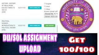 How to Upload Assignment DU SOL 2020 Upload Assignment 2020