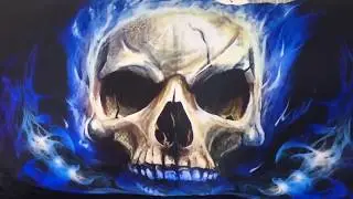 Blue Flame Skull Duvet Cover Bedding Set - 3 PCS