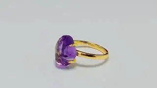 Irregular Amethyst Birthstone Adjustable Ring &mdash; Charm of the Wild