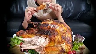 Whole Turkey Mukbang | Roasted Turkey |Muni Eats ASMR
