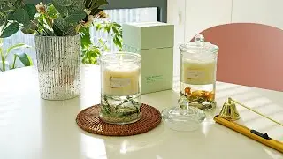 Dry Flowers Jelly Wax Scented Glass Jar Candles