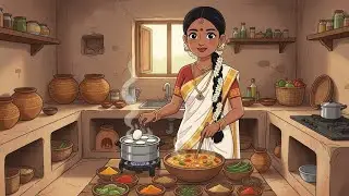 Old South Indian Culture & Food | Peaceful Ghibli Cartoon Story
