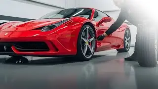 Red Ferrari 458 Speciale 2015 Full Restoration | Tire Installation to Stunning Showcase 🚗✨