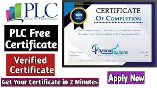 PLC Free online Certificate|PLC Certificate programs|How to get PLC Certificate|PLC certification