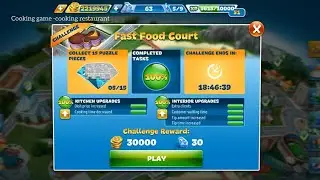 Cooking Fever Challenge ( Fast Food Court level 6 to 10 ) 3 Star ⭐⭐⭐