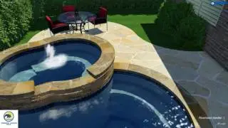 Pool Services Dallas TX | Raised Spa with Fountain