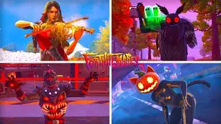 All NEW Fortnitemares LEAKED Skins BUNDLE EARLY Gameplay (Lady Marigold, Dark Maw, Mothman & Spice)
