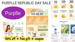 Purplle - Republic Day Sale 🎉 live today || free gift + 40% off || purple coupon code today