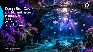 🦑Deep Sea Cave and Bioluminescent Marine Life | 2024 | 🎧Ambient Music | Created by : Relax Rhythms