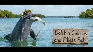 Amazing Dolphin Catches and Fillets a Fish at Anna Maria Sound Florida